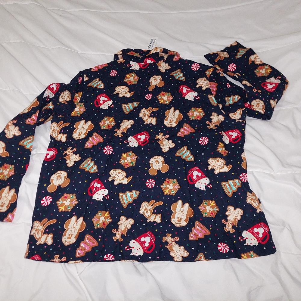 Disney "Holiday Cookies" Flannel Longsleeve Pajama Set, Large, NWT - Picture 3 of 10